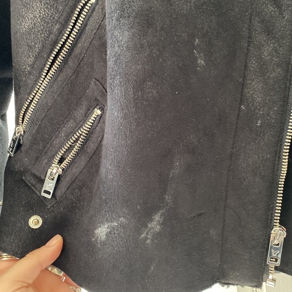 American Eagle Faux Suede Moto Jacket, black, size M - Picture 4 of 7